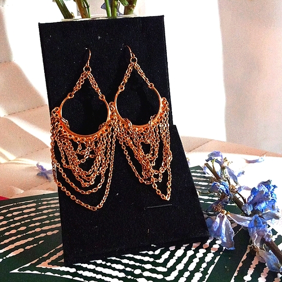 Hand Crafted Jewelry - HANDMADE: GOLD PLATED FASHION FISHOOK EARRINGS.